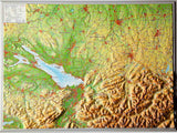 Relief-Landkarte Allgäu Bodensee