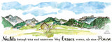 Motiv Bergpanorama Kleinwalsertal, Berge von Widderstein bis Ifen, Spruch
