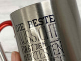 Detail Metalltasse mit Druck