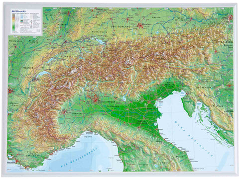 Relief-Landkarte Alpen