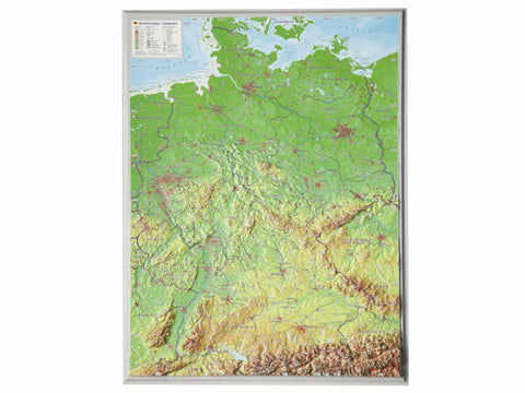 Relief-Landkarte Deutschland